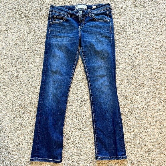 BKE Jeans Womens Size 27 30x27 Blue Dark Wash Addison Crop Denim Bootcut Y2K - Picture 1 of 11